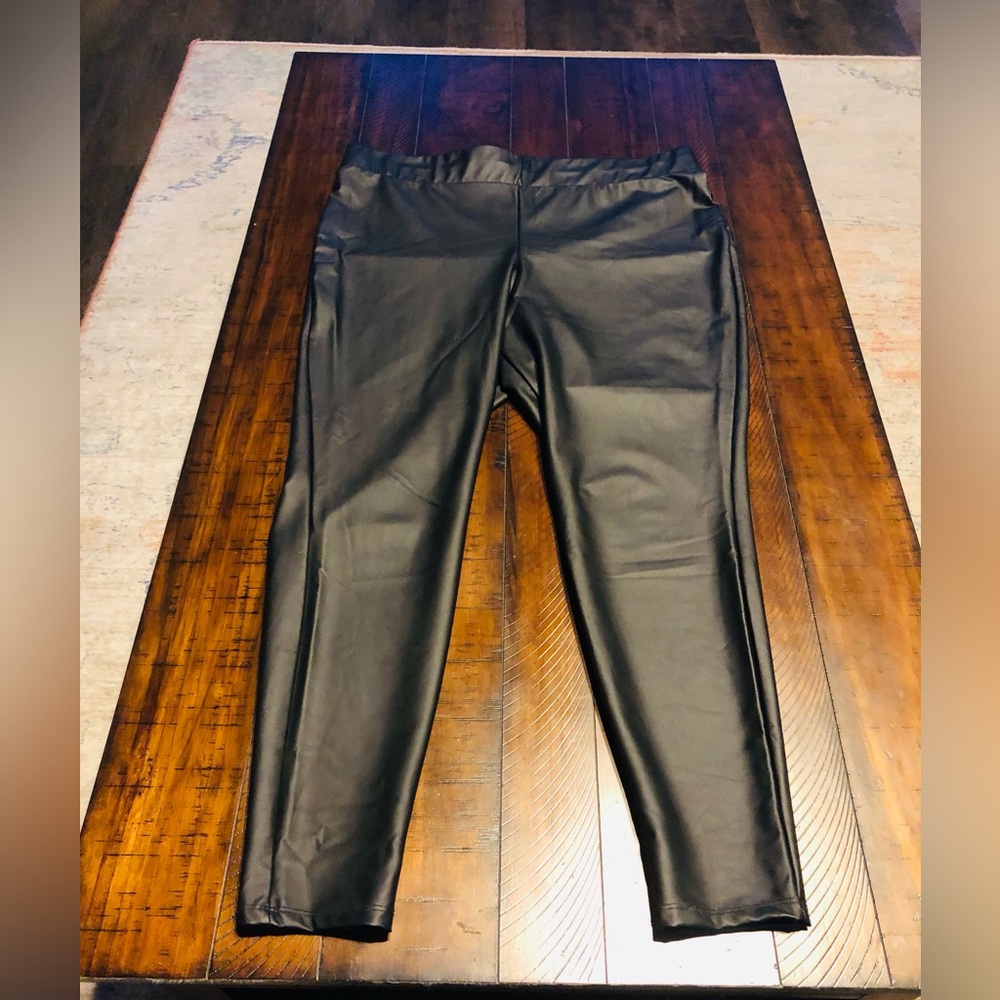 Torrid size 2XL Plus size Black Faux leather pull on slim fit